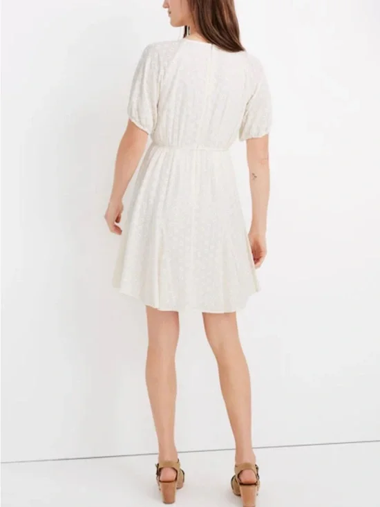 Madewell Women’s Cream Eyelet Short-Sleeve Dress - Picture 3 of 9